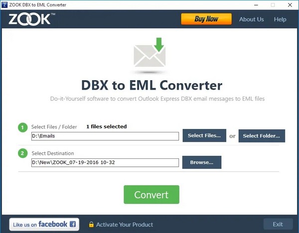 ZOOK  DBX  to  EML  Converter(邮件转换工具)