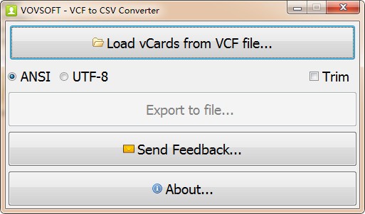 VovSoft  VCF  to  CSV  Converter(VCF转CSV工具)