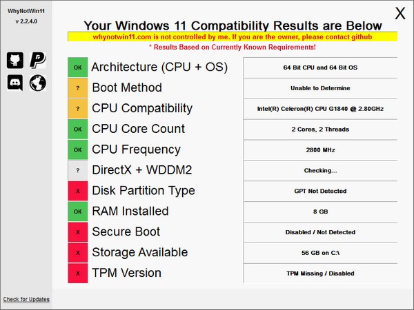 WhyNotWin11(Windows  11升级检测工具)