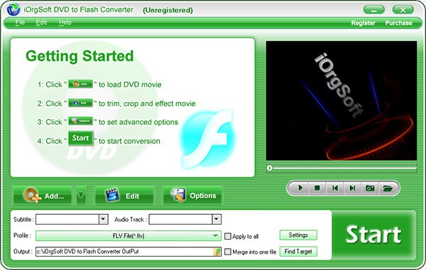 iOrgSoft  DVD  to  Flash  Converter(视频格式转换工具)