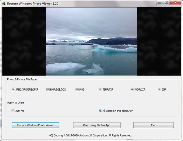 Restore  Windows  Photo  Viewer(照片查看工具)