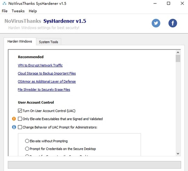 NoVirusThanks  SysHardener(电脑系统权限工具)