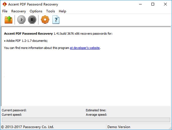 Accent  PDF  Password  Recovery(PDF密码恢复工具)