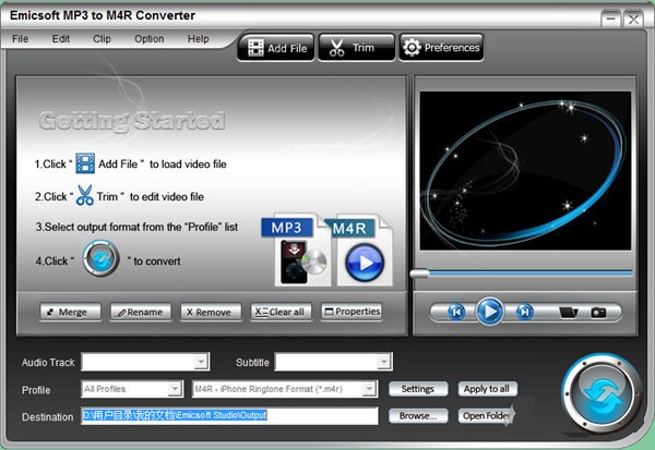 Emicsoft  MP3 to  M4R  Converter(MP3转M4R转换器)