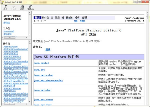 jdk1.6 api  中文版 chm版