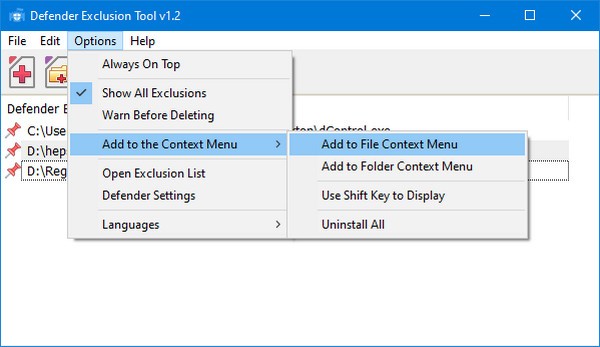 Defender  Exclusion  Tool(系统安全保护工具)