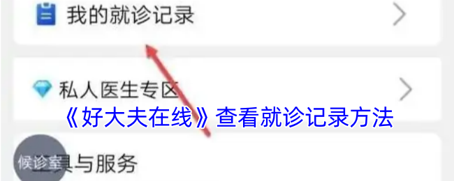 《好大夫在线》查看就诊记录方法