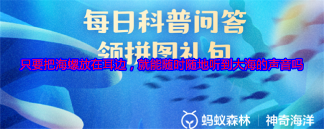 只要把海螺放在耳边，就能随时随地听到大海的声音吗